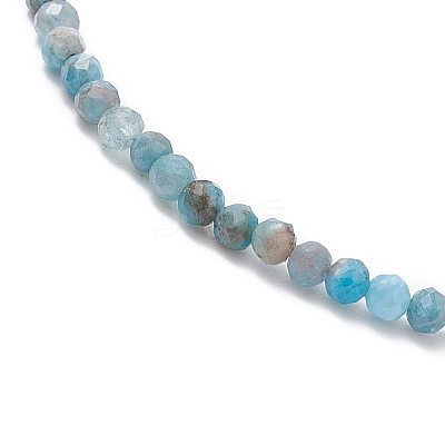 Natural Apatite Round Beaded Bracelets BJEW-JB09390-01-1