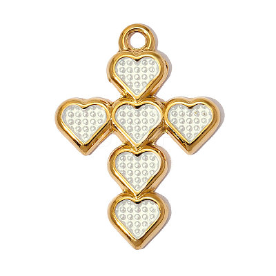 304 Stainless Steel with Enamel Pendants SA-OY002-32G-01-1