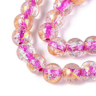 Crackle Transparent Glass Beads Strands X1-GLAA-N030-8mm-01I-1