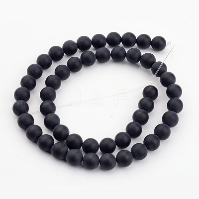 Dyed & Heated Natural Black Agate Bead Strands X-G-H056-10mm-1
