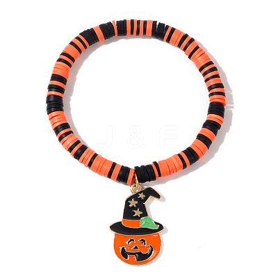 Ghostly Polymer Clay Heishi Stretch Bracelets BH7010-13-1