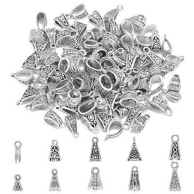 100Pcs 10 Styles Alloy Tube Bails PALLOY-CJ0003-07-1
