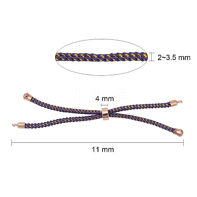 Adjustable Nylon Cord Slider Bracelet Making MAK-F026-A-RG-1