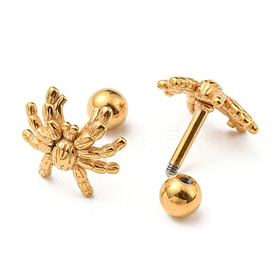 Ion Plating(IP) 304 Stainless Steel Stud Earrings EJEW-Z034-18G-1