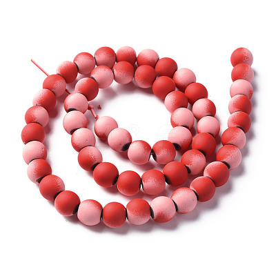 Spray Painted Non-magnetic Synthetic Hematite Beads Strands G-N337-01C-1