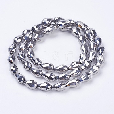 Electroplate Glass Beads Strands X-EGLA-D017-15x10mm-7-1