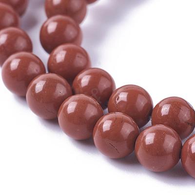 Natural Red Jasper Beads Strands G-F348-01-6mm-AA-1