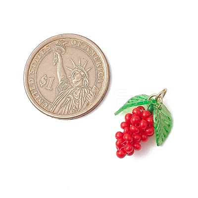 Glass Seed Beaded Grape Pendants PALLOY-MZ00467-05-1