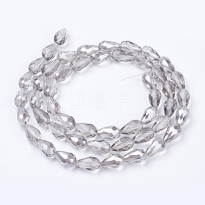 Electroplate Glass Beads Strands X-EGLA-D015-15x10mm-34-1