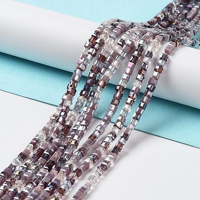 Gradient Color Electroplate Glass Bead Strands GLAA-E042-05-B10-1
