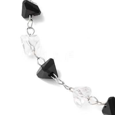 Glass Triangle Beads Link Bracelets BJEW-G774-04P-1