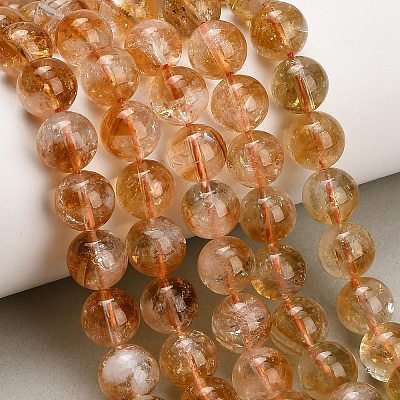 Hearted Natural Citrine Beads Strands GG-T002-A01-10mm-1