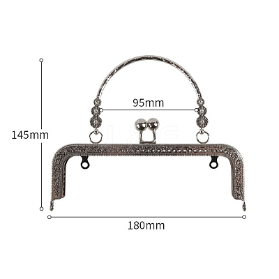Alloy Kiss Lock Purse Frame Handle PW-WG82AEE-15-1