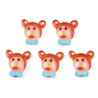 Spray Painted Opaque Resin Cabochons CRES-S302-81-1
