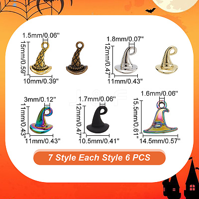 42Pcs 7 Styles Zinc Alloy Charms FIND-PH0017-58-1