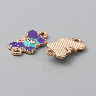 Alloy Indigo Enamel Connector Charms ENAM-CJC0019-01B-1
