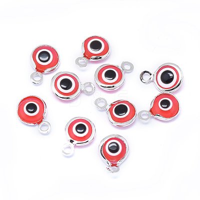 Handmade Evil Eye Lampwork Charms KK-F764-13P-02-1