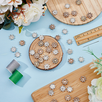 60Pcs 6 Style Alloy Rhinestone Cabochons ALRI-FH0001-16-1