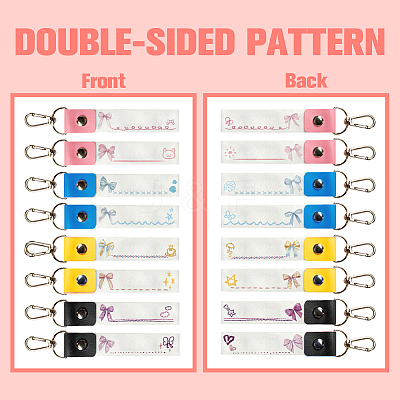 PU Leather & Cotton Name Marker Keychain AJEW-WH0514-043-1