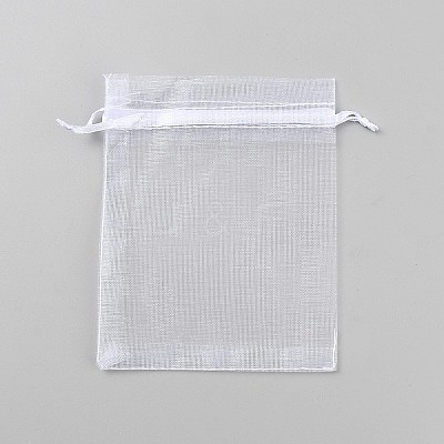 Rectangle Organza Drawstring Gift Bags with Ribbon OP-WH20005-01A-1