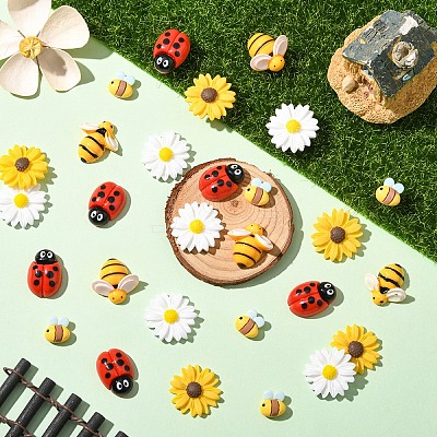 30Pcs 5 Styles Opaque Resin Cabochons Sets CRES-YW0002-55-1