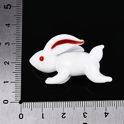 Handmade Lampwork Rabbit Display Decorations LAMP-N034-12-1