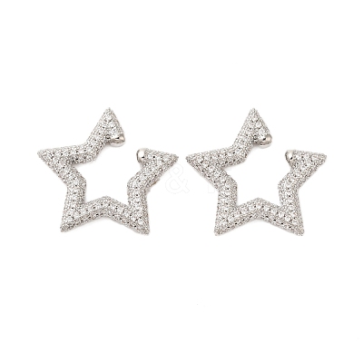 Star Cubic Zirconia Cuff Earrings KK-A228-06P-1