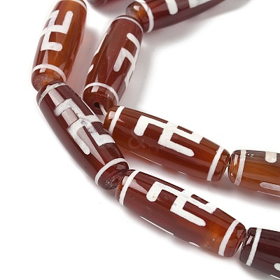 Rice Shape Tibetan Style dZi Beads Strands G-A269-A16-01-1
