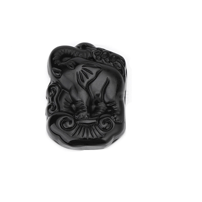 Natural Obsidian Carved Big Pendants PW-WG37954-06-1