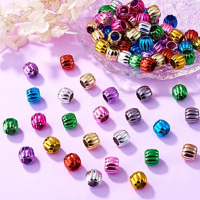 100Pcs UV Plating Opaque Acrylic European Beads PACR-TA0001-32B-1