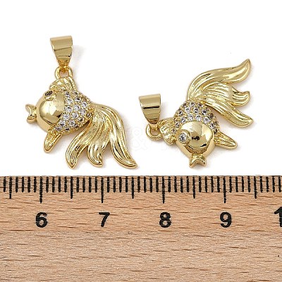 Brass Micro Pave Cubic Zirconia Pendants KK-I358-064G-02-1