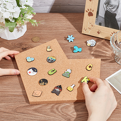 Heart Wall Mounted Brooch Jewelry Display Cork Tray AJEW-WH0433-01E-1