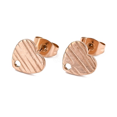 Ion Plating(IP) 304 Stainless Steel Stud Earring Findings STAS-I183-03A-RG-1