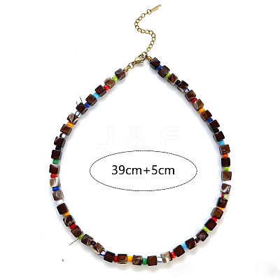 Acrylic & Resin Beaded Necklaces with 316 Surgical Stainless Steel End Chains for Women WG51C81-02-1