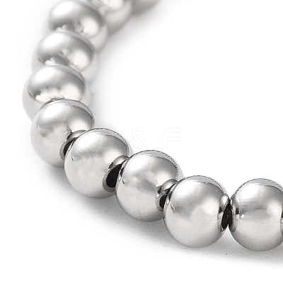 Non-Tarnish 316 Surgical Stainless Steel Round Beaded Stretch Bracelets LS-BJEW-M305-01D-P-1