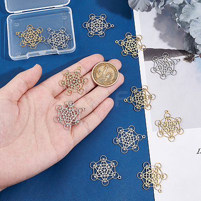 12Pcs 2 Colors 201 Stainless Steel Pendants STAS-UN0059-74-1