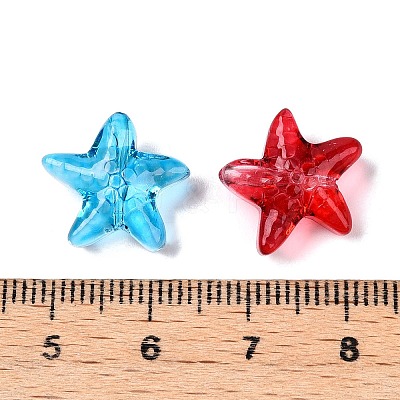 Gradient Color Baking Paint Transparent Glass Beads DGLA-N005-09-1