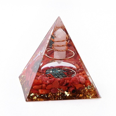 Resin Orgonite Pyramid Home Display Decorations G-PW0004-56A-02-1