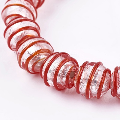 Handmade Silver Foil Glass Lampwork Beads FOIL-G027-01G-1