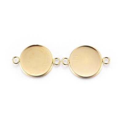 201 Stainless Steel Cabochon Connector Settings X-STAS-F191-15G-F-1