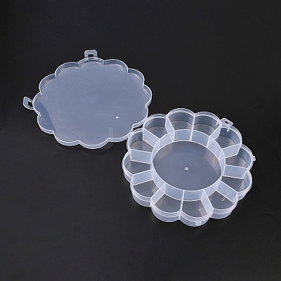 (Defective Closeout Sale: Scratched) Flower Plastic Bead Storage Containers CON-XCP0002-65-1