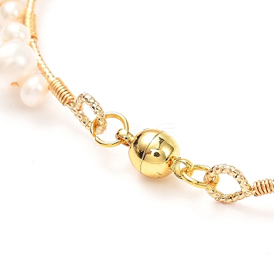Natural Pearl Braided Bangle for Teen Girl Women BJEW-JB06828-1