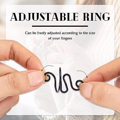 2Pcs 2 Styles Iron Yarn Guide Finger Holders DIY-TA0011-14-1