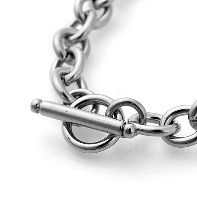 Tarnish Resistant 304 Stainless Steel Cable Chain Bracelets BJEW-G618-04P-B-1