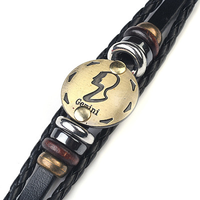 Braided Leather Cord Retro Multi-strand Bracelets BJEW-L616-20C-1
