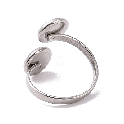 Non-Tarnish 201 Stainless Steel Open Cuff Ring Findings STAS-E124-01P-1