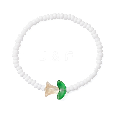 Glass Seed Beads Stretch Bracelets for Women BJEW-MZ00200-06-1