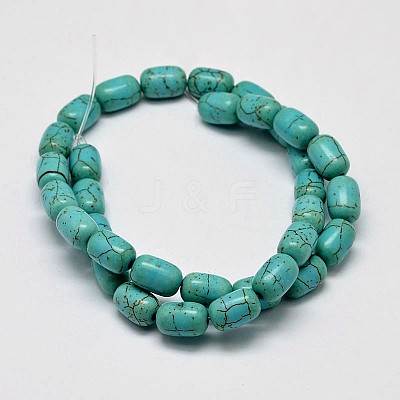 Dyed Barrel Synthetic Turquoise Beads Strands X-G-M142-05-1