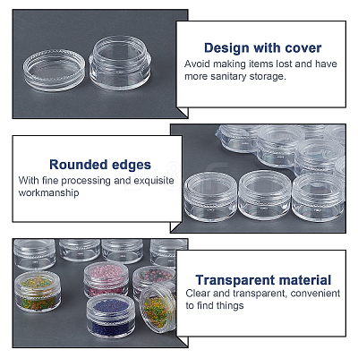 Plastic Bead Containers with Lids CON-BC0006-12-1