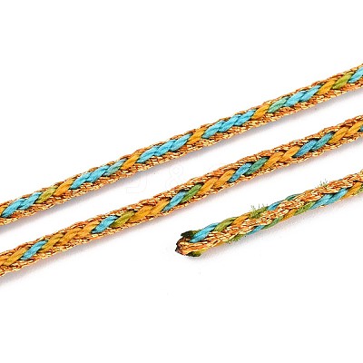 100M Segment Dyed Round Nylon & PET & Polyester Metallic Braided Cord OCOR-N009-01B-1
